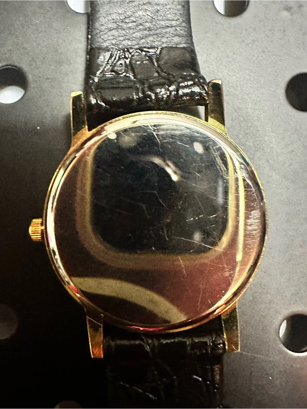 Tennessee Volunteers Gold-Tone Logo Watch with Black Strap